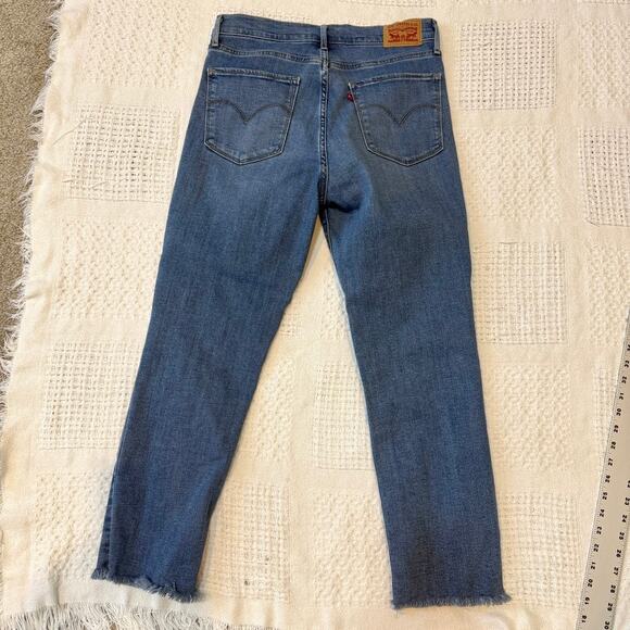 Levi's 29 724 high rise straight crop distressed stretch jeans J1 2745 - Picture 12 of 12